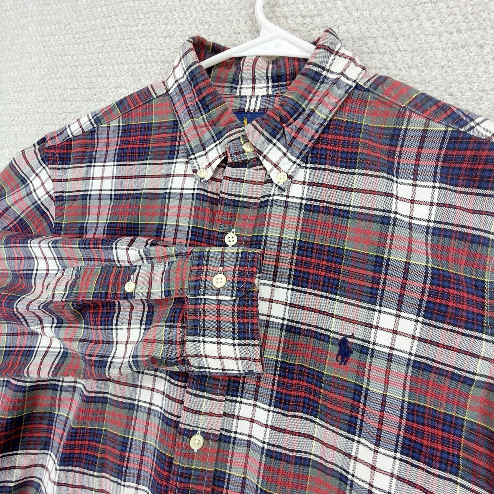 Polo Ralph Lauren Mens M Plaid Flannel Shirt Tartan 100% Cotton Button Down
